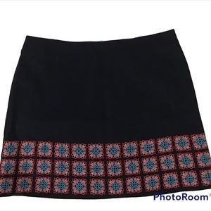 Boden dark navy blue embroidered skirt